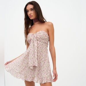 For Love and Lemons Teagan floral strapless mini dress